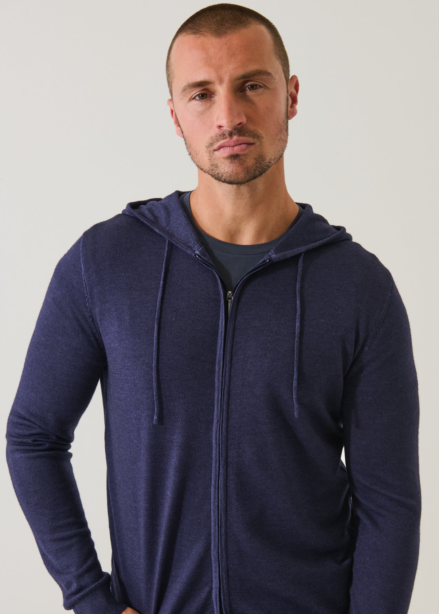 Extra-Fine Merino Vintage Wash Full Zip Hoodie
