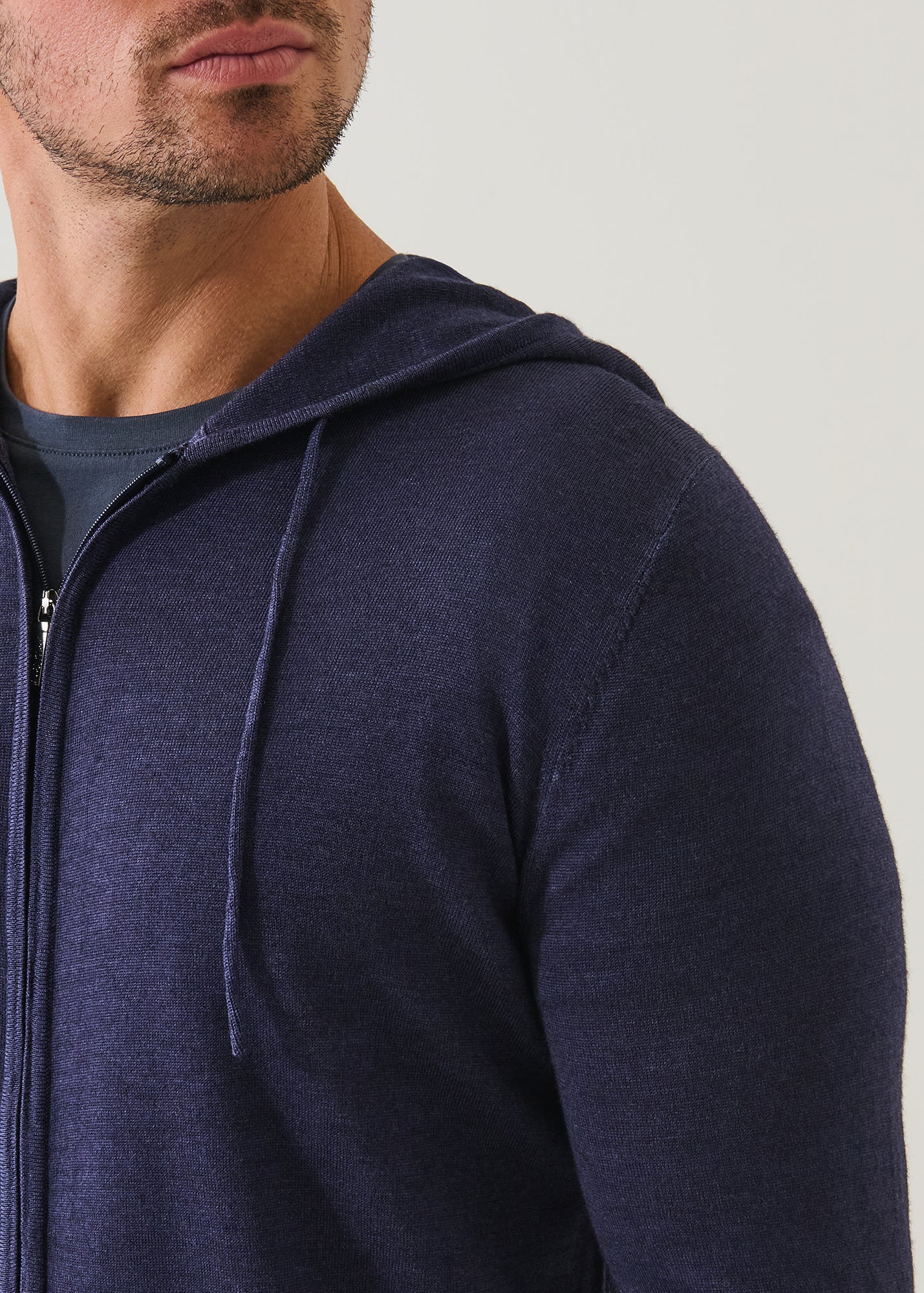 Extra-Fine Merino Vintage Wash Full Zip Hoodie