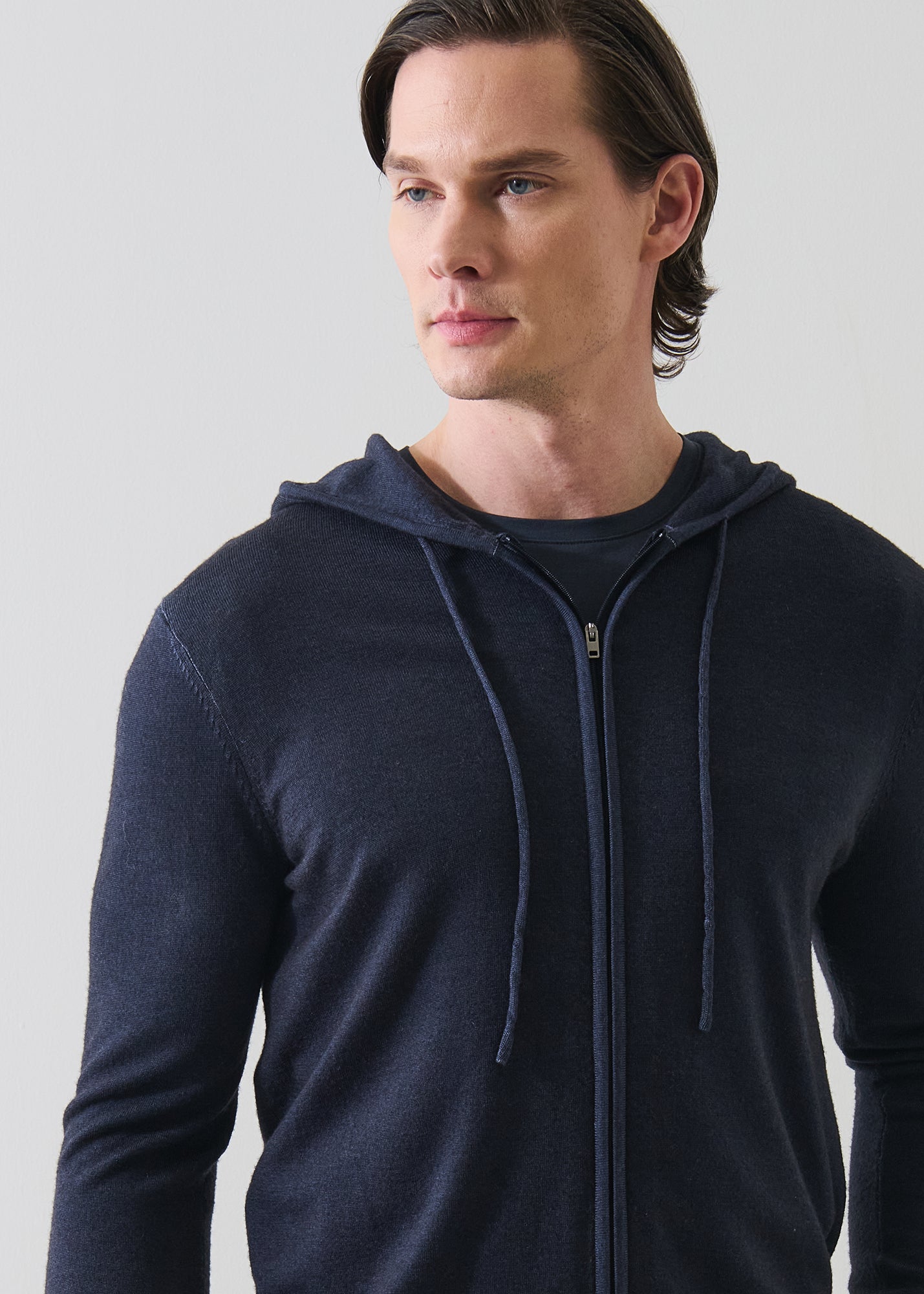 Extra-Fine Merino Wool Vintage Wash Full Zip Hoodie - PATRICK ASSARAF