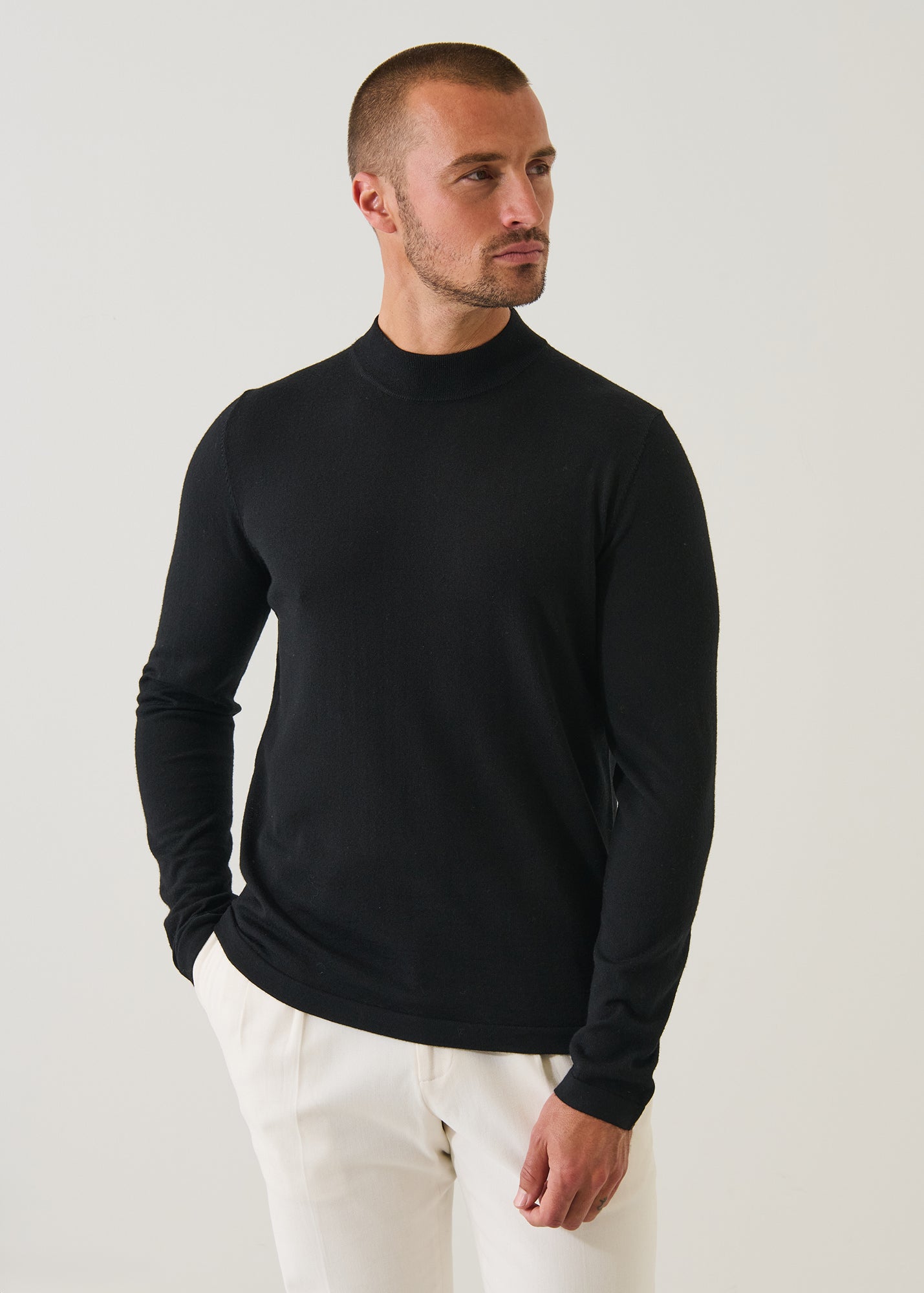 Extra-Fine Merino Mock Neck