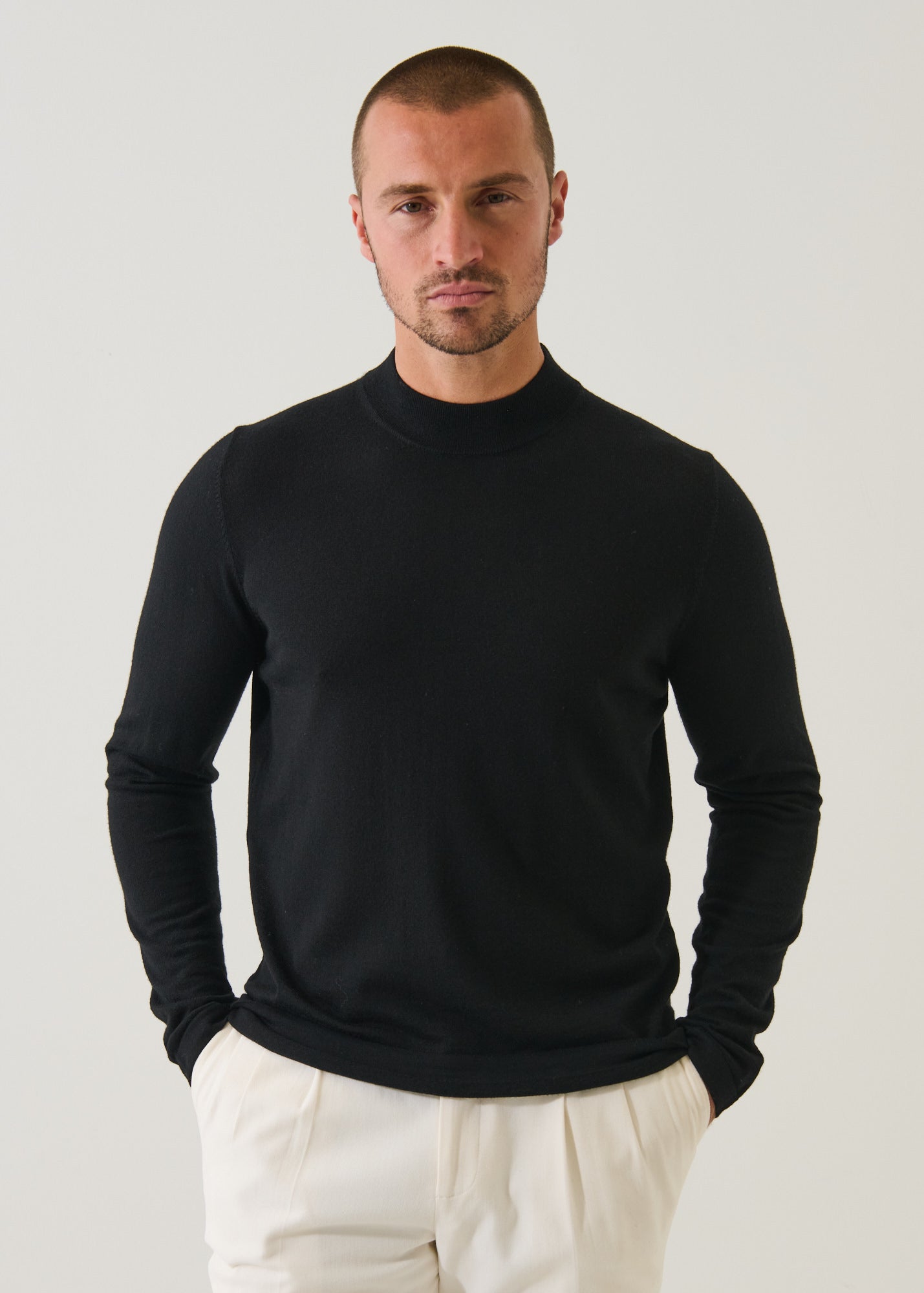 Extra-Fine Merino Mock Neck