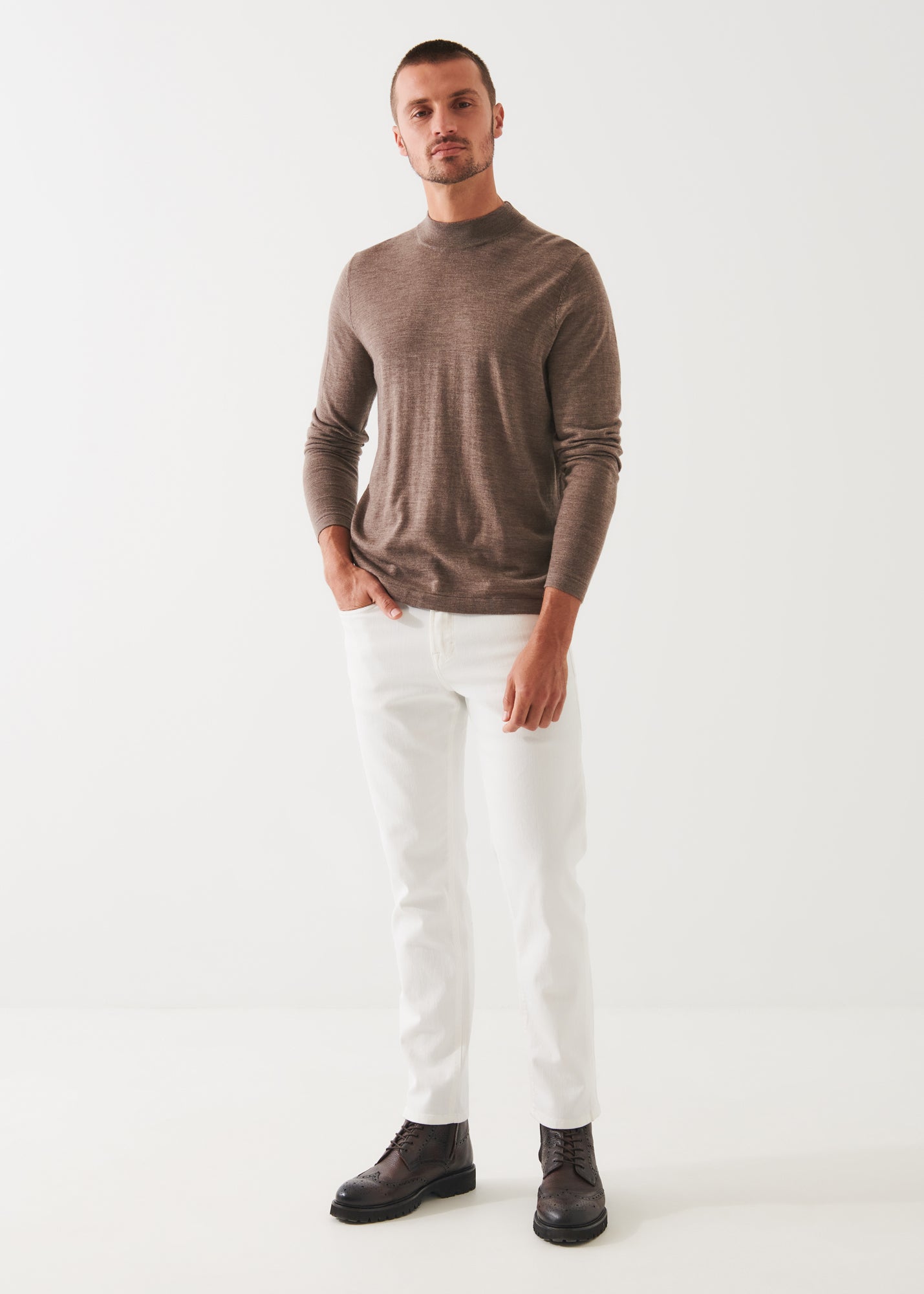 Extra-Fine Merino Mock Neck