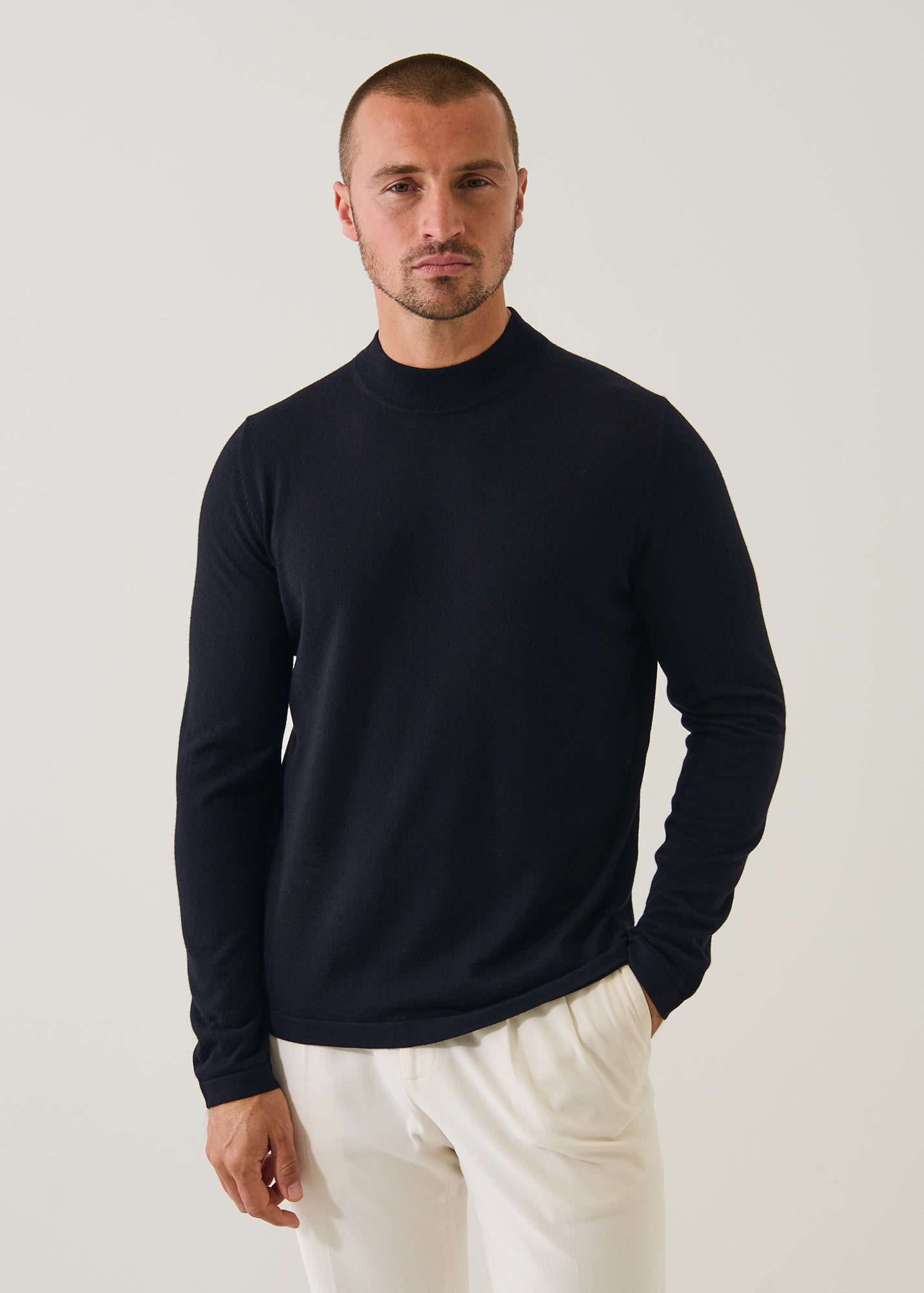 Extra-Fine Merino Mock Neck