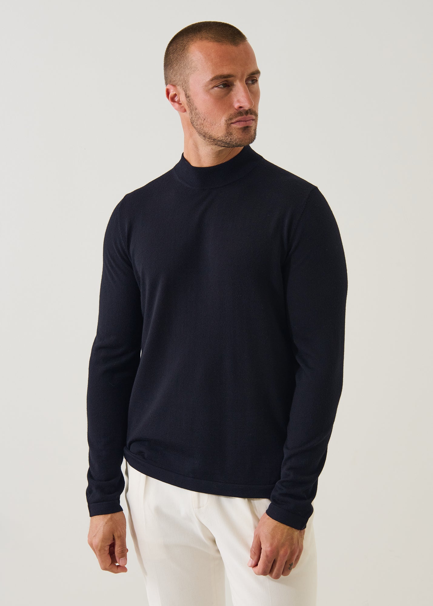 Extra-Fine Merino Mock Neck