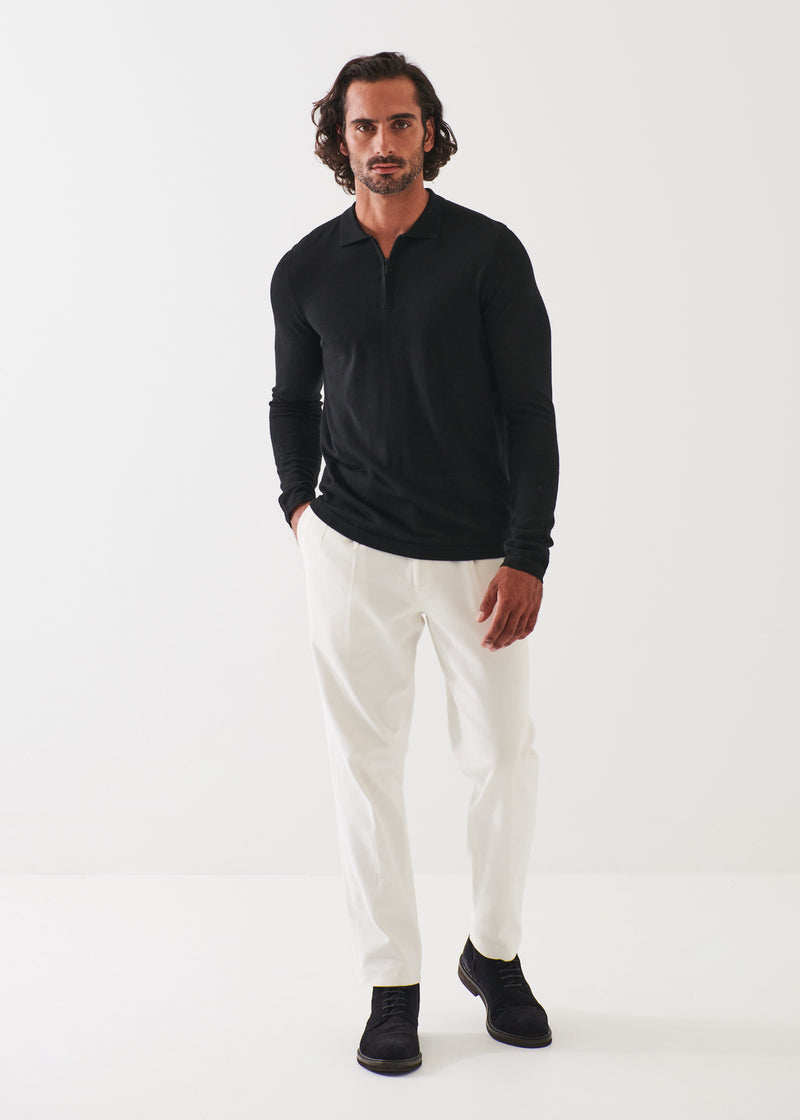 Extra-Fine Merino Quarter Zip Polo