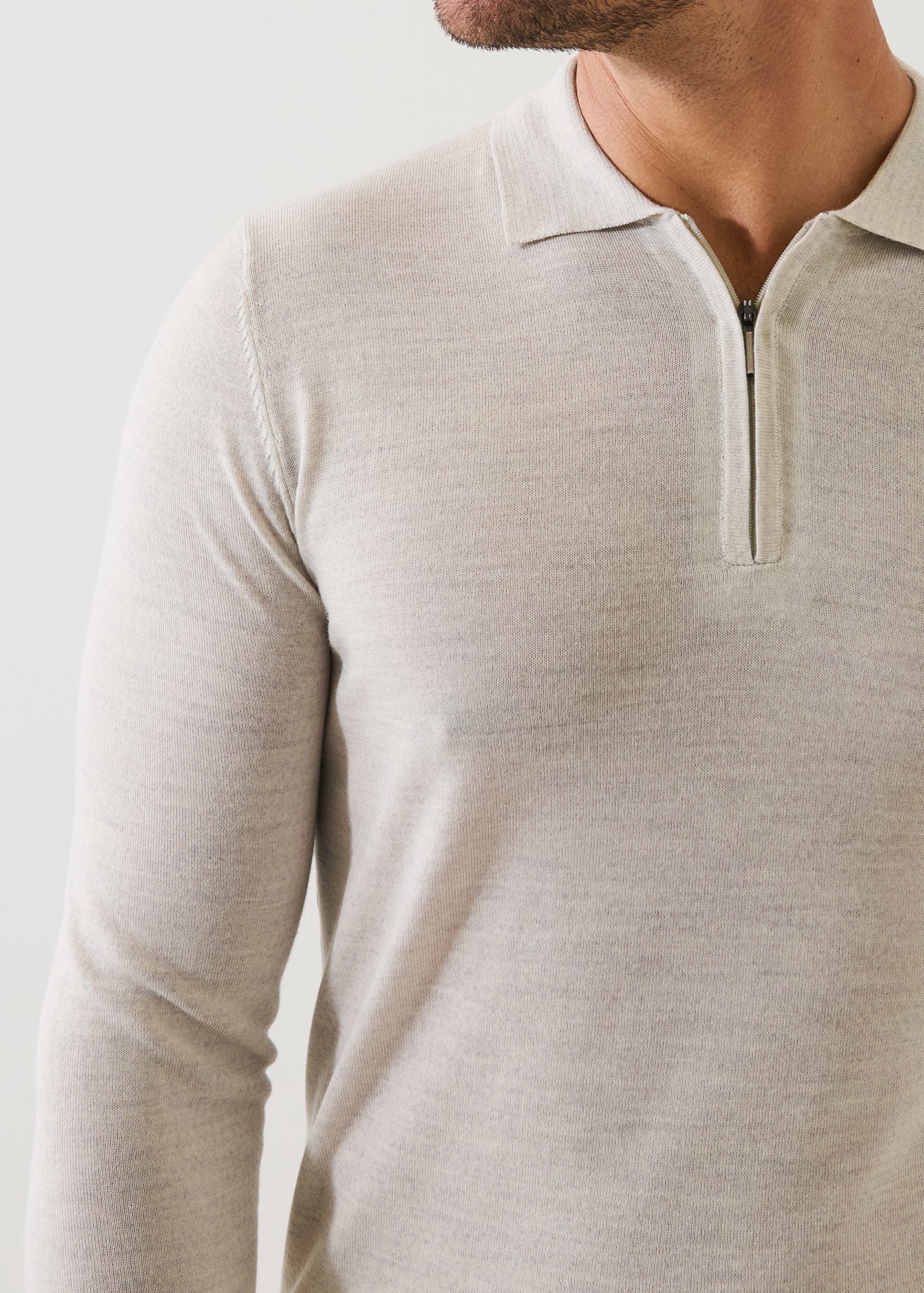 Extra-Fine Merino Quarter Zip Polo