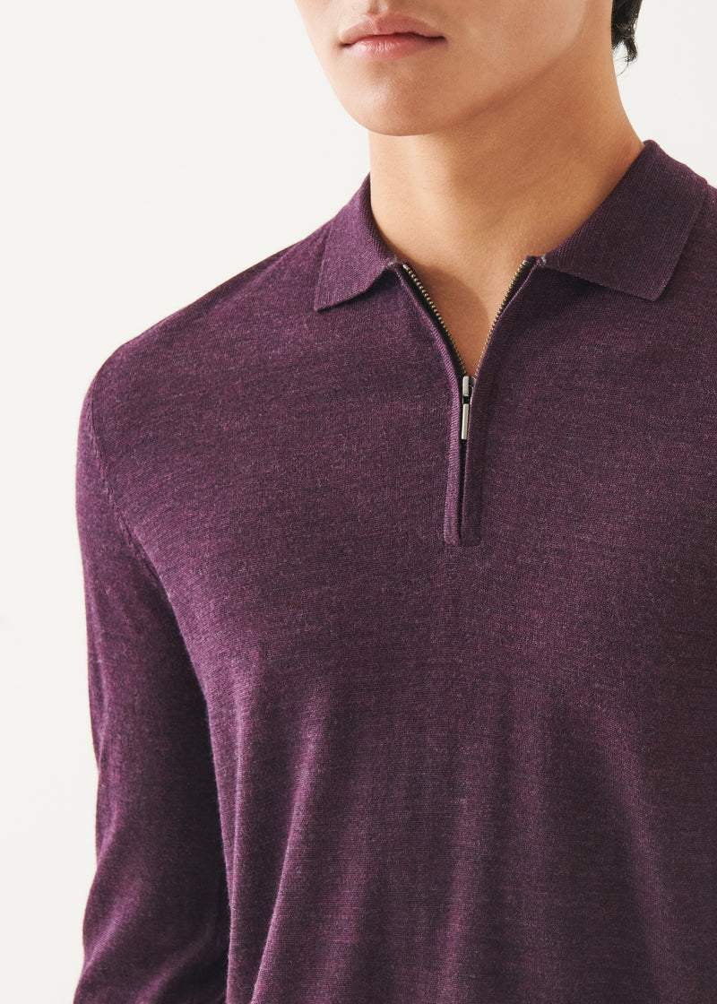 Extra-Fine Merino Quarter Zip Polo