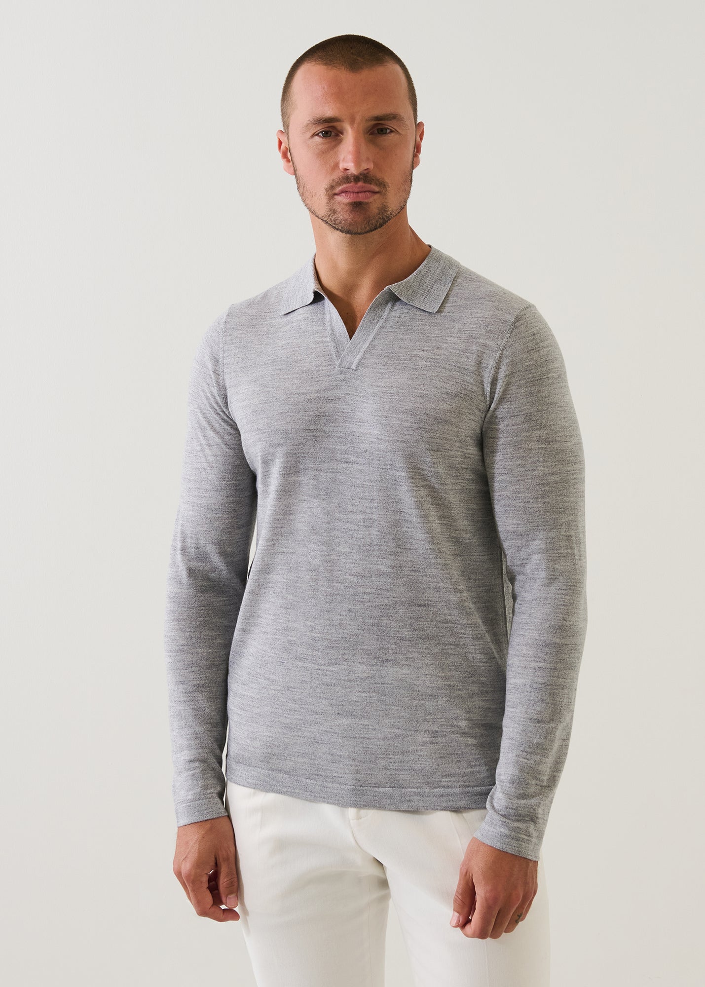 Extra-Fine Merino Open Polo - PATRICK ASSARAF