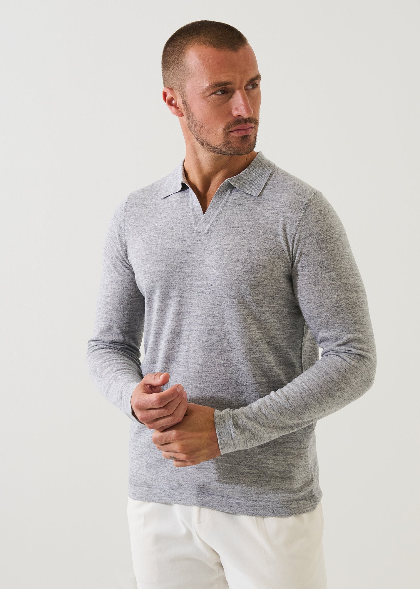Extra-Fine Merino Open Polo - PATRICK ASSARAF