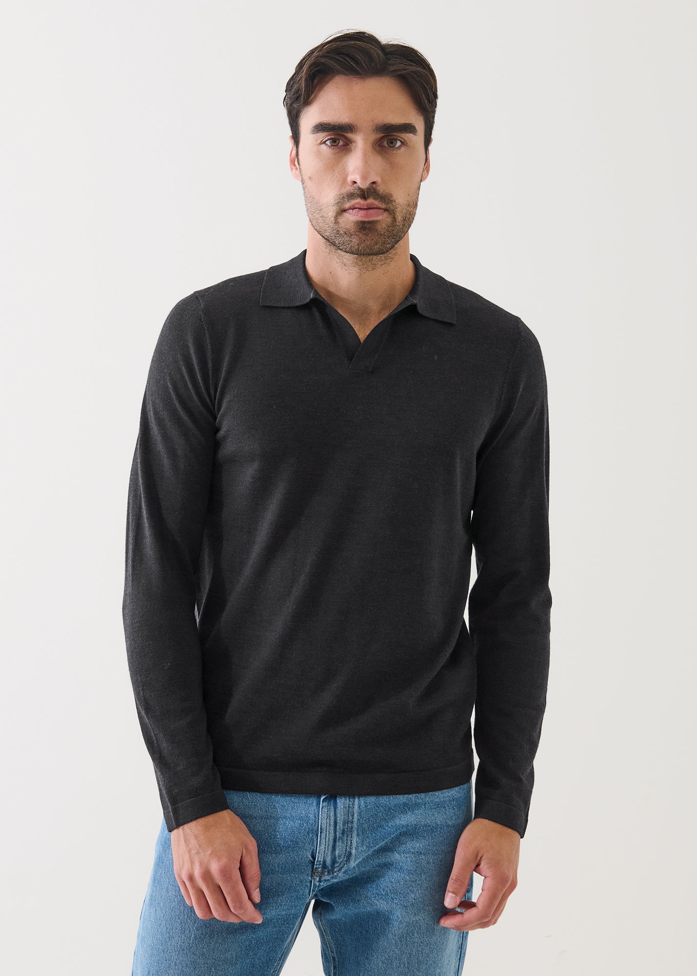 Extra-Fine Merino Open Polo