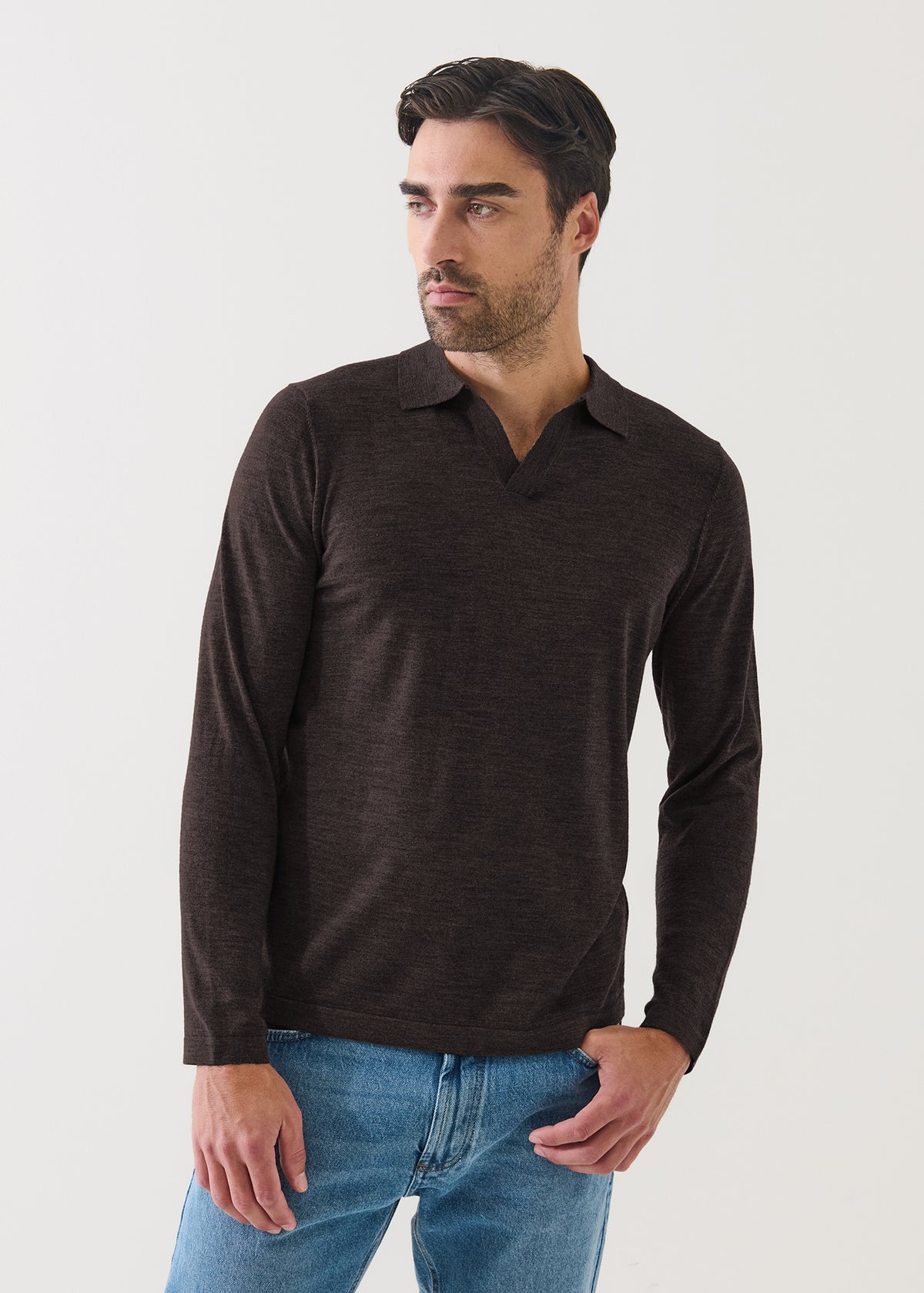 Extra-Fine Merino Open Polo - PATRICK ASSARAF