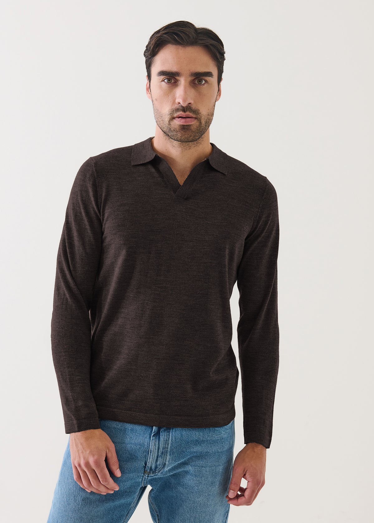 Extra-Fine Merino Open Polo - PATRICK ASSARAF