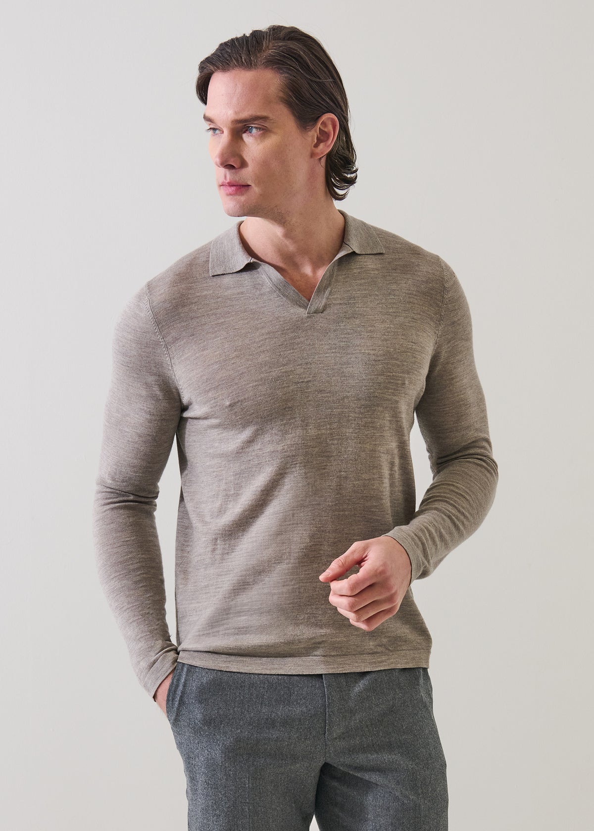 Extra-Fine Merino Open Polo - PATRICK ASSARAF