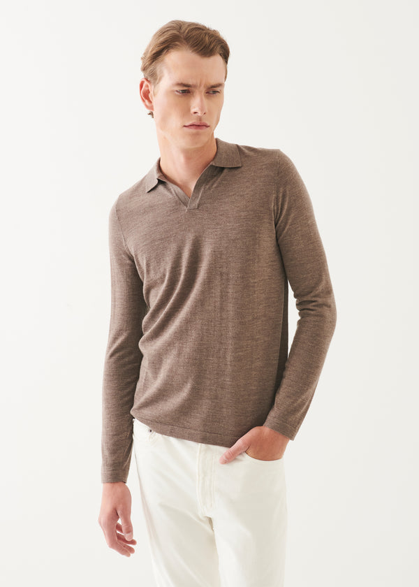 EXTRA-FINE MERINO OPEN POLO