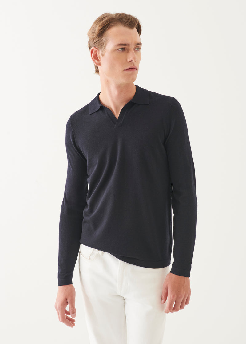 Extra-Fine Merino Open Polo