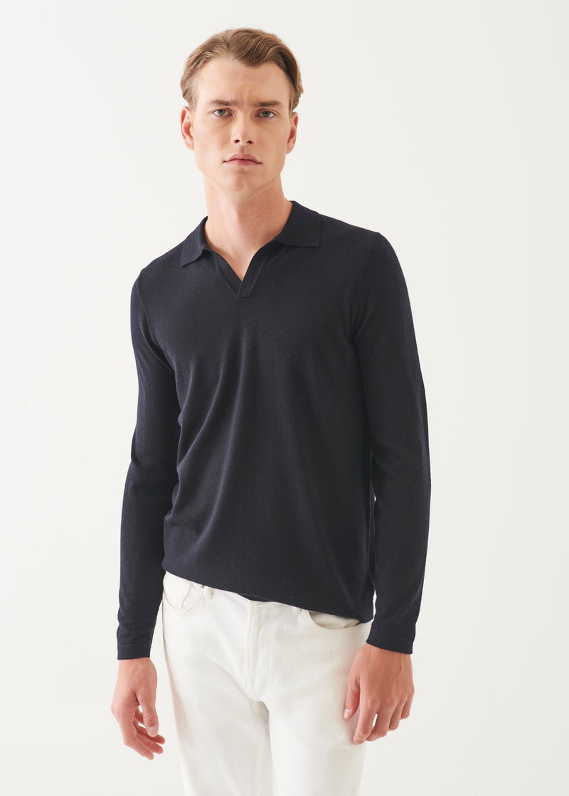 Extra-Fine Merino Open Polo