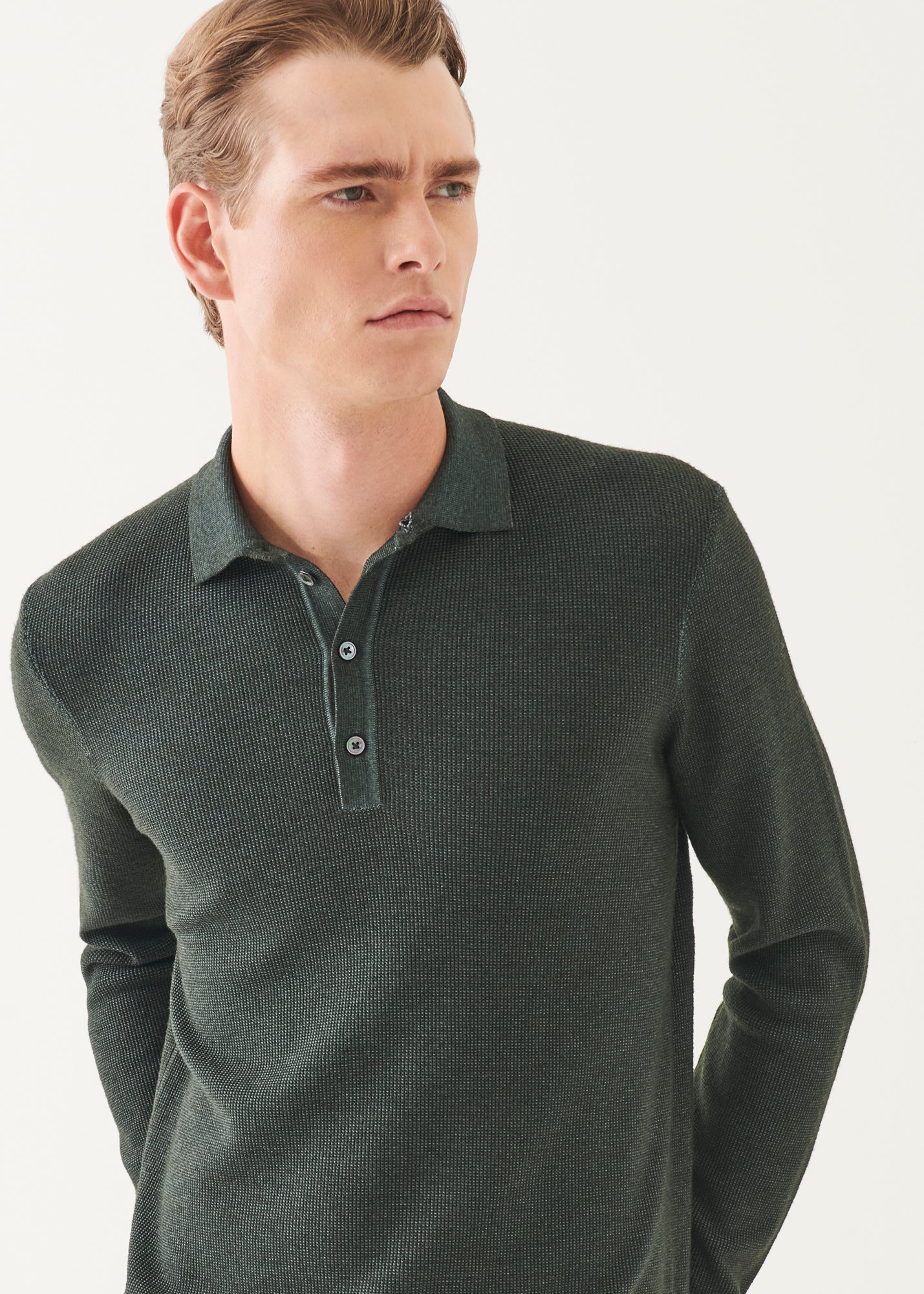 Extra-Fine Merino Seed Stitch Vintage Polo