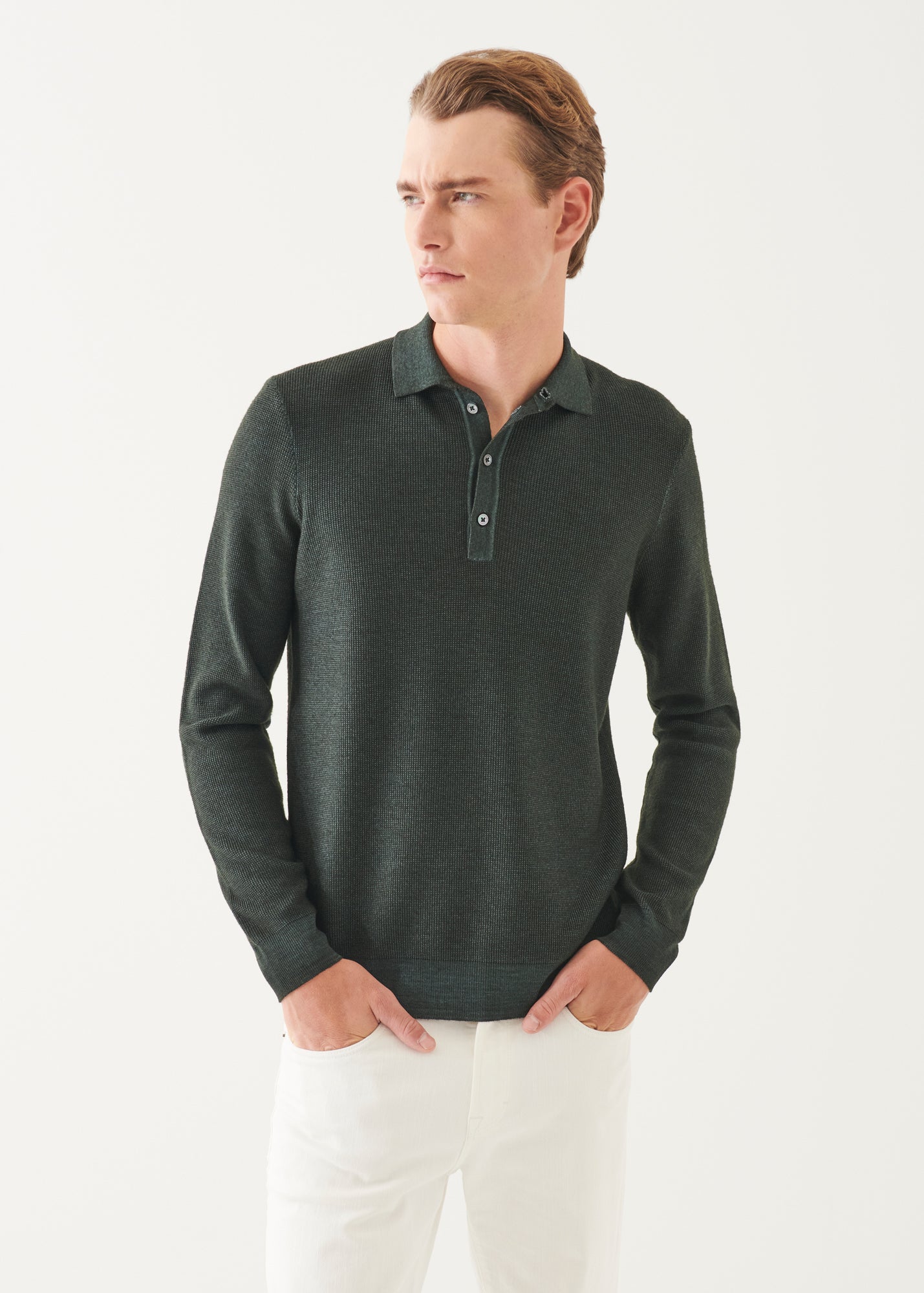 Extra-Fine Merino Seed Stitch Vintage Polo