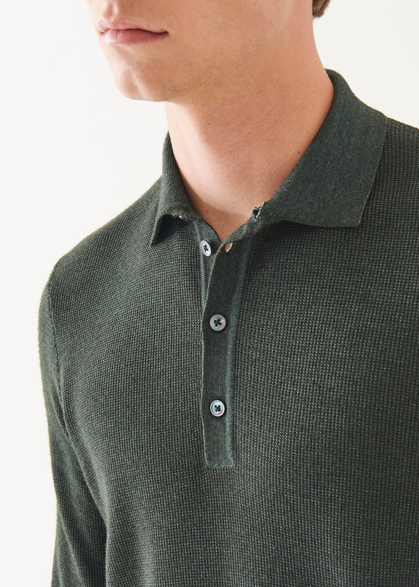 Extra-Fine Merino Seed Stitch Vintage Polo