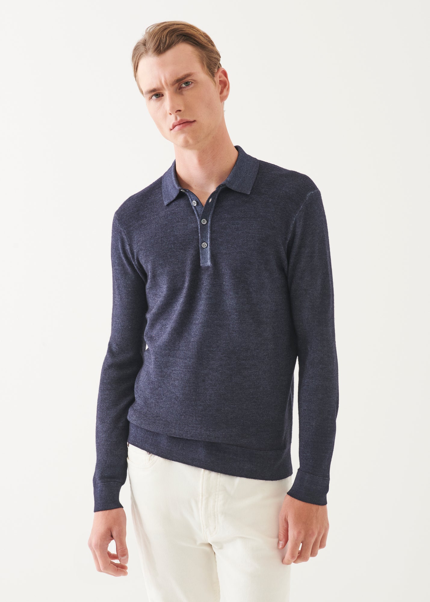 Extra-Fine Merino Seed Stitch Vintage Polo