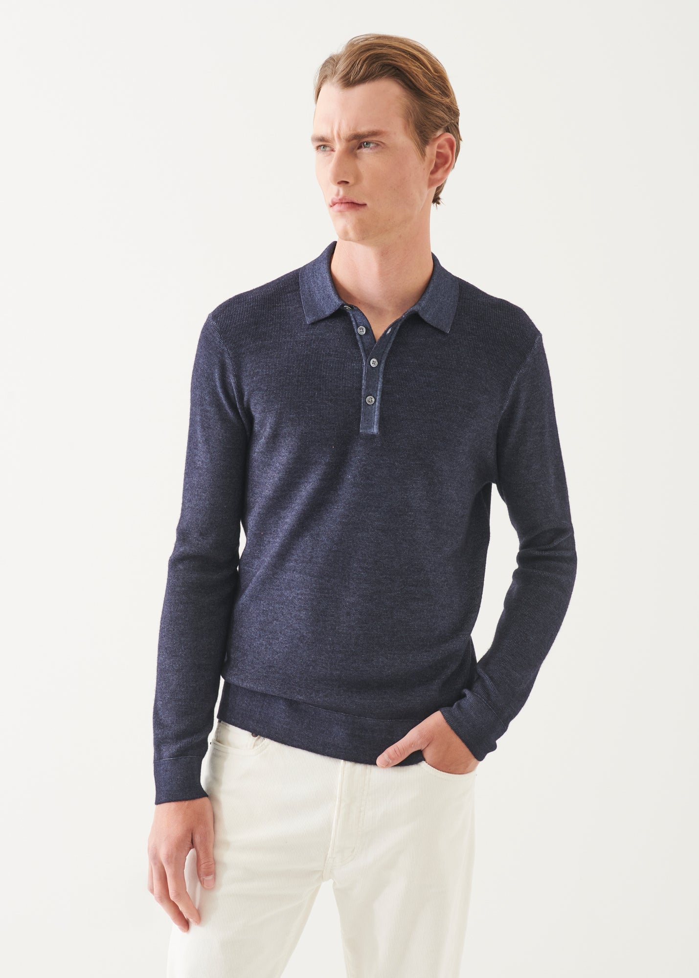Extra-Fine Merino Seed Stitch Vintage Polo