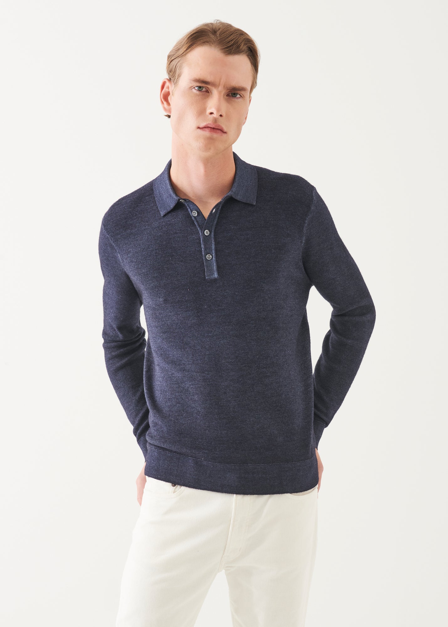 Extra-Fine Merino Seed Stitch Vintage Polo