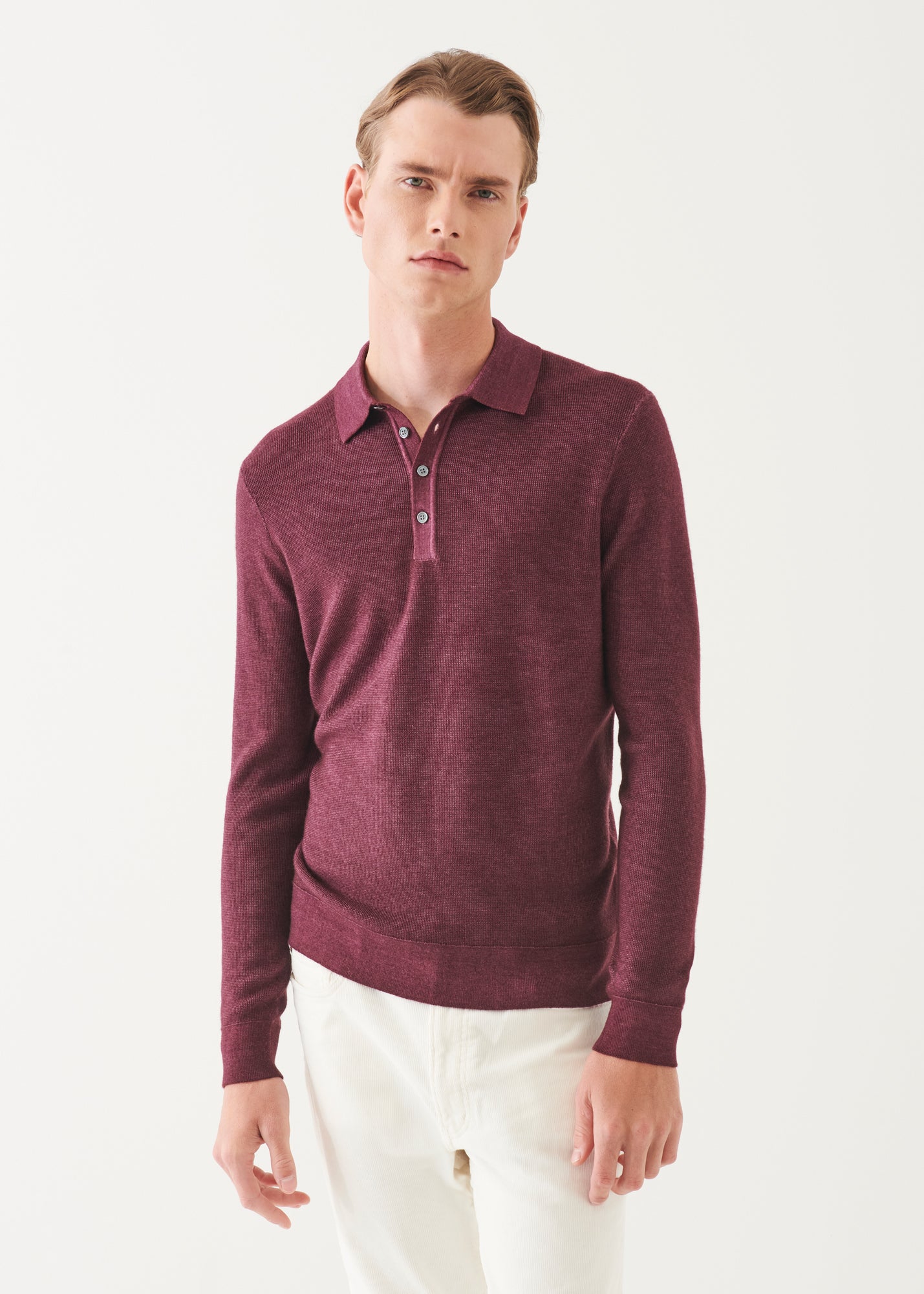 Extra-Fine Merino Seed Stitch Vintage Polo