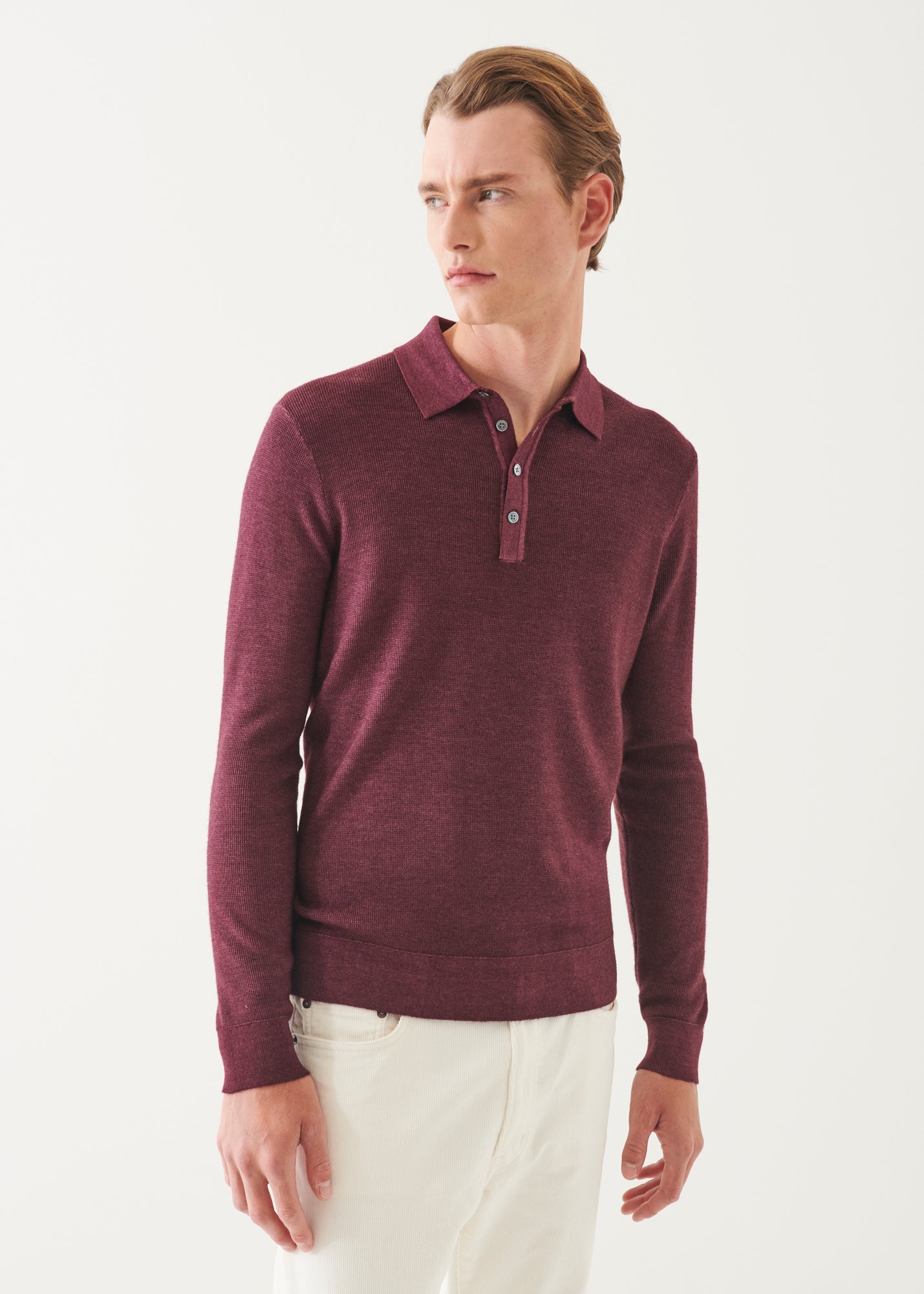 Extra-Fine Merino Seed Stitch Vintage Polo