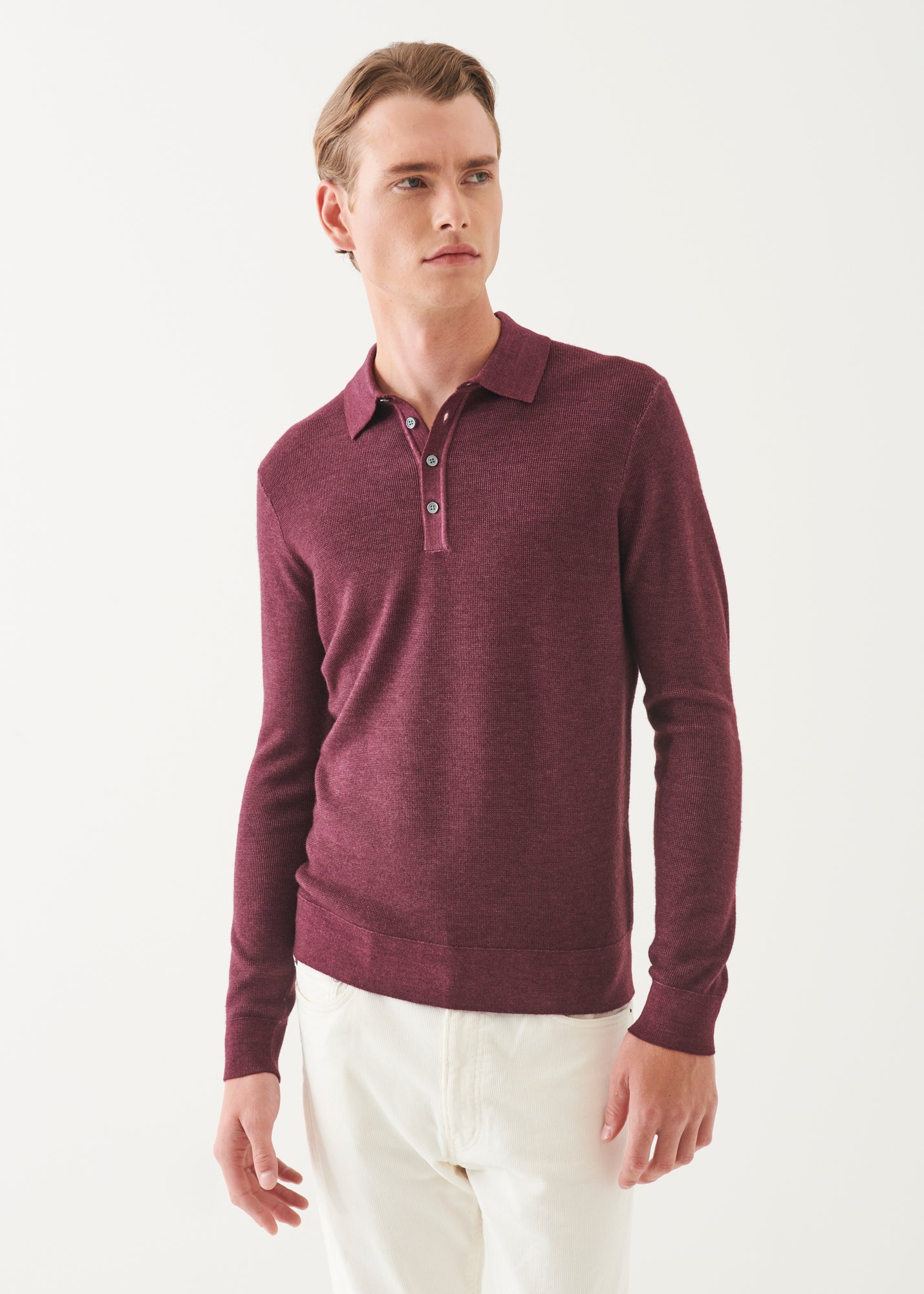 Extra-Fine Merino Seed Stitch Vintage Polo