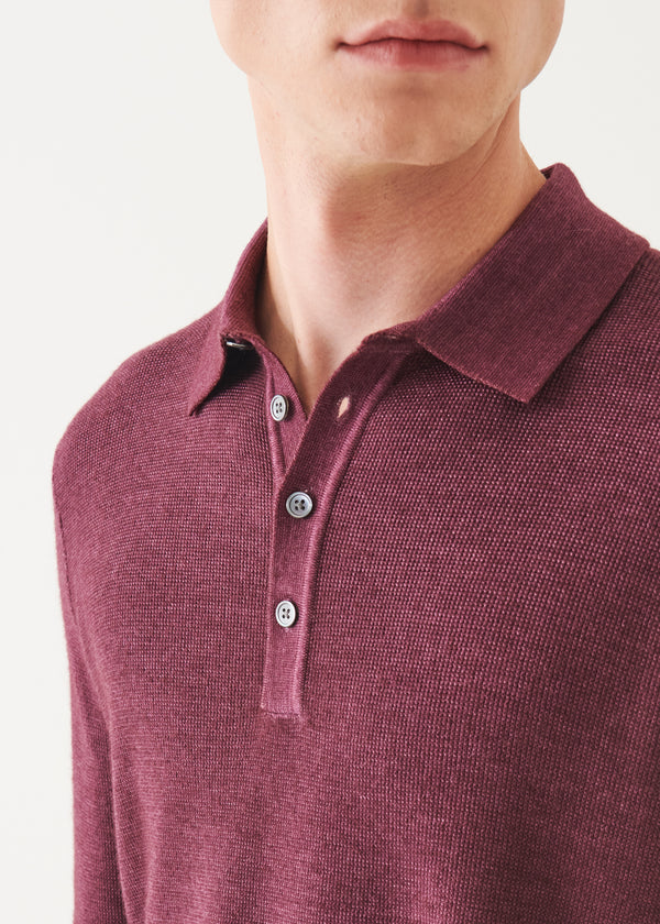 Extra-Fine Merino Seed Stitch Vintage Polo