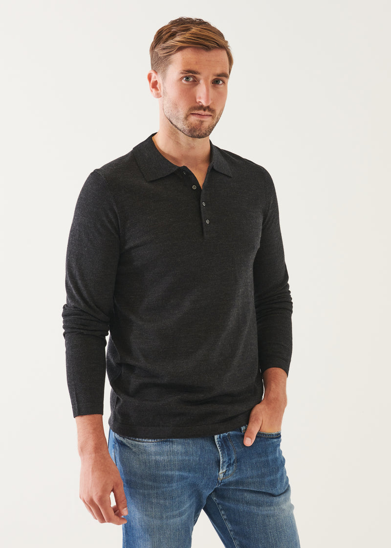 Extra-Fine Merino Button Polo