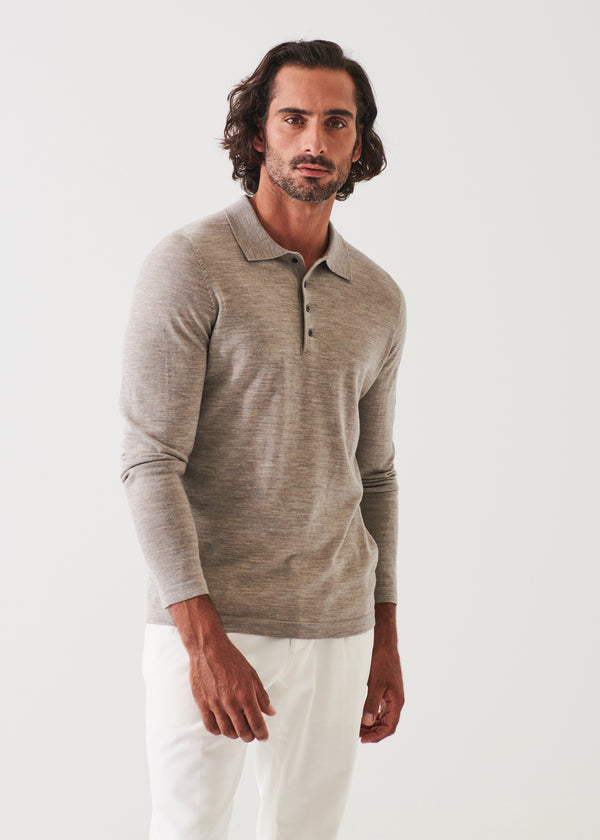 Extra-Fine Merino Button Polo