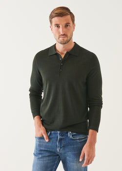 Extra-Fine Merino Button Polo