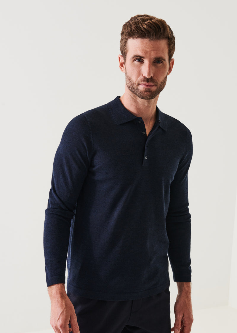 Extra-Fine Merino Button Polo