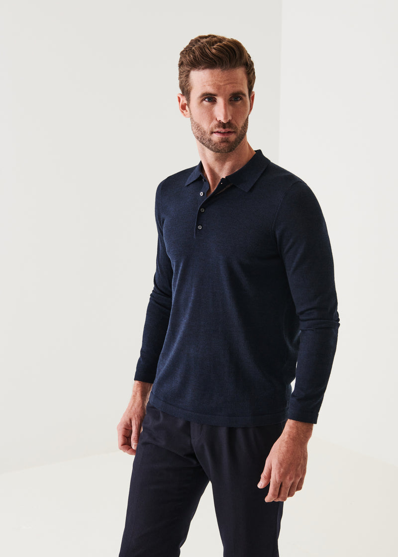 Extra-Fine Merino Button Polo