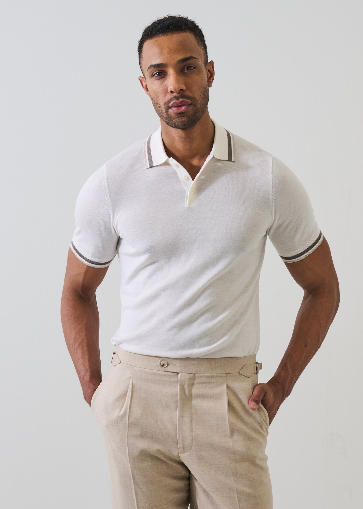 Merino Silk Tipped Polo - PATRICK ASSARAF
