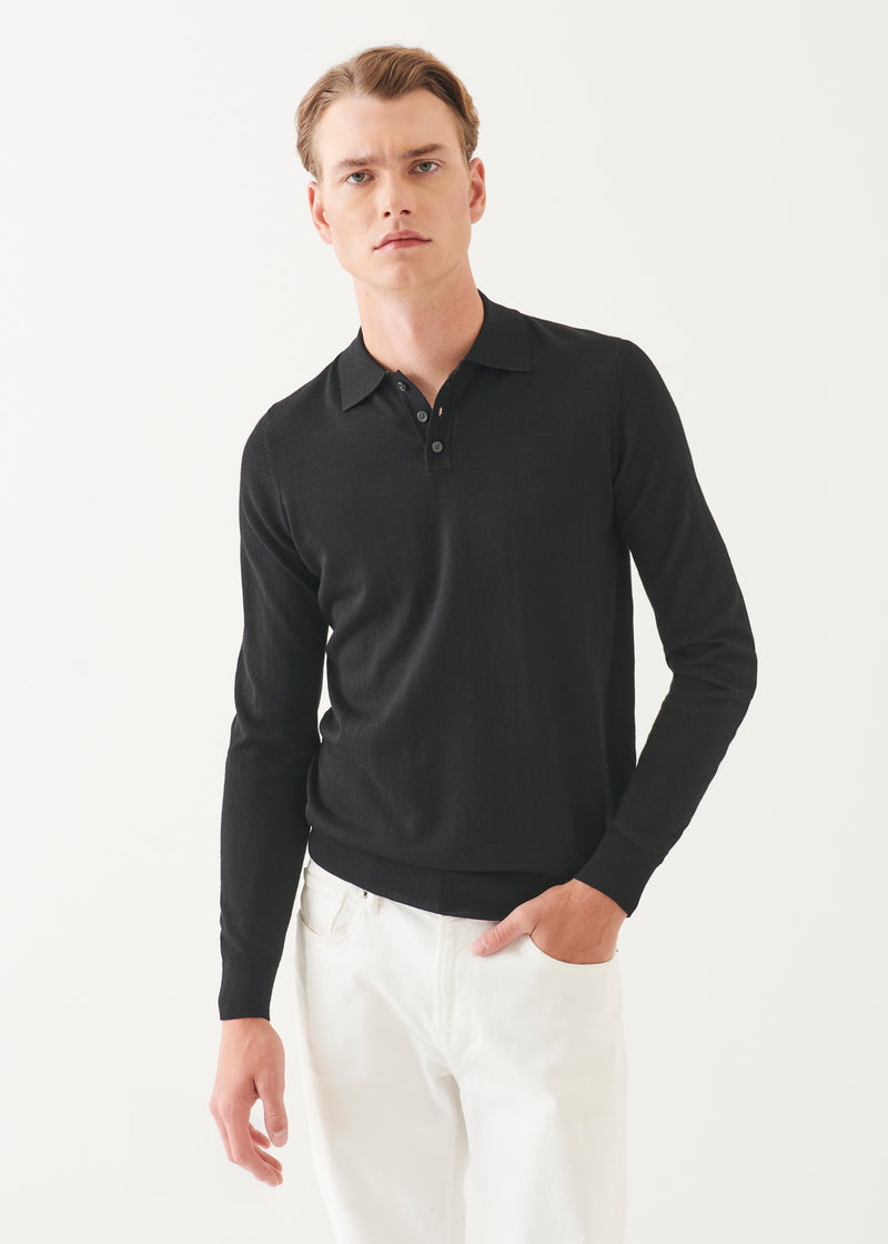 Extra-Fine Merino Button Polo