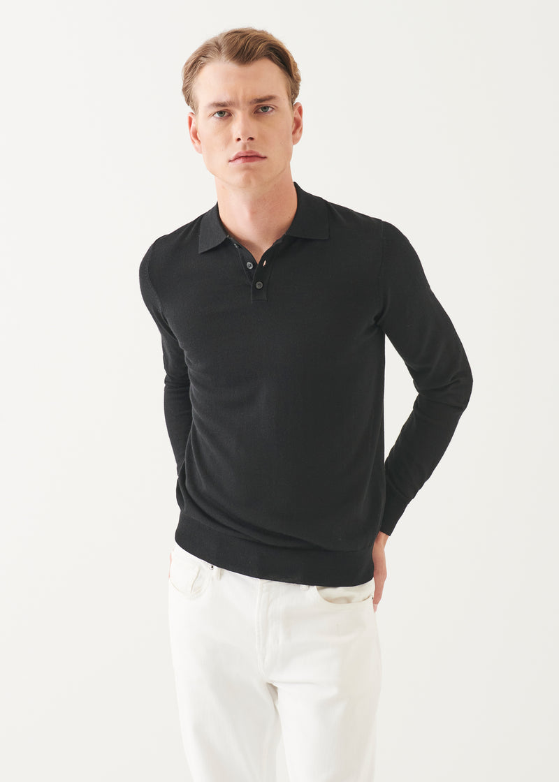 Extra-Fine Merino Button Polo