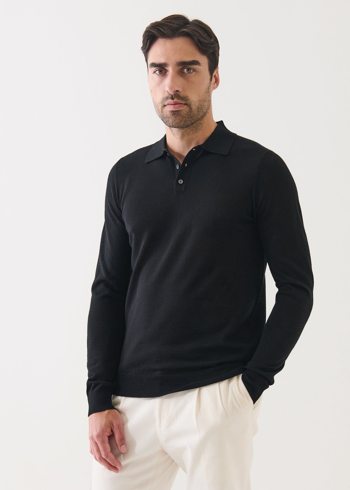 Extra-Fine Merino Button Polo - PATRICK ASSARAF