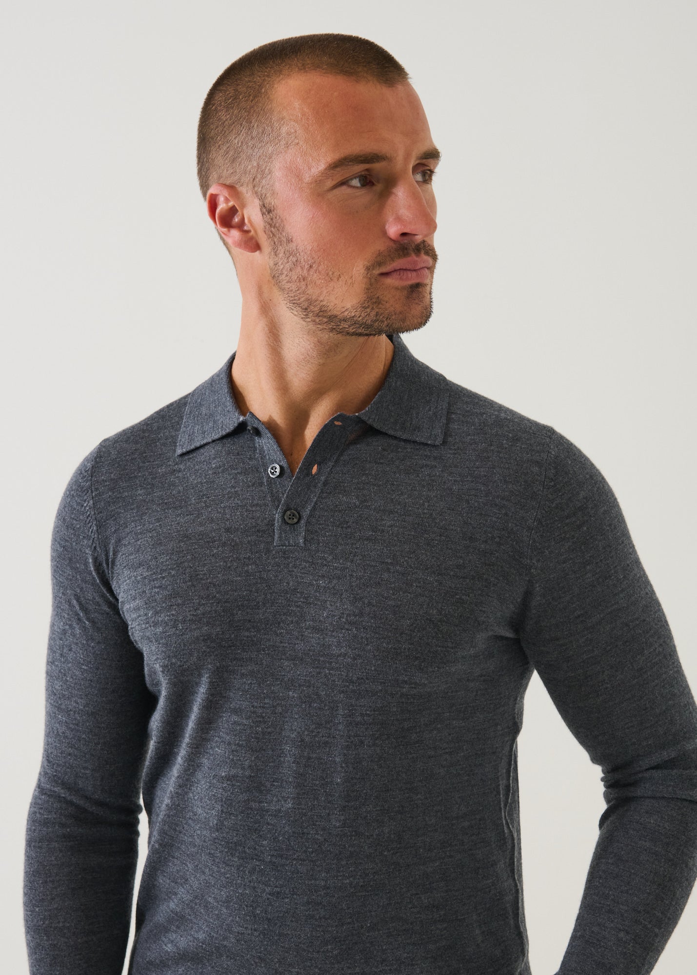 Extra-Fine Merino Button Polo