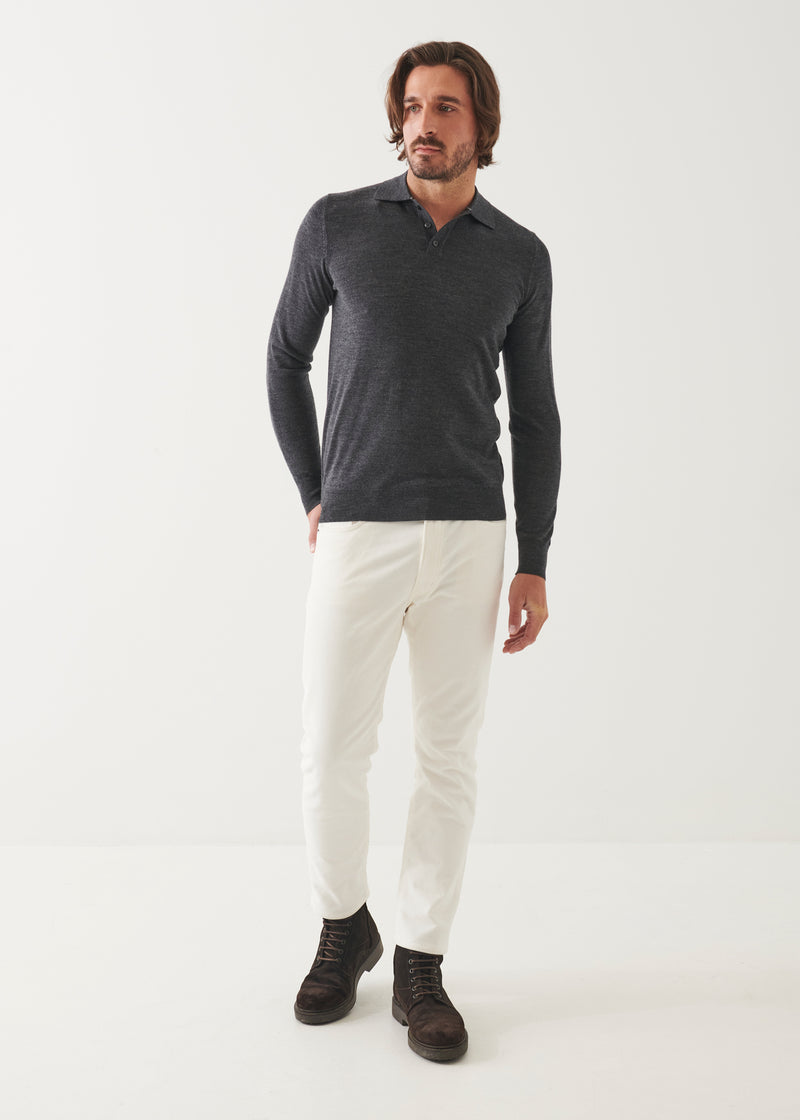 Extra-Fine Merino Button Polo