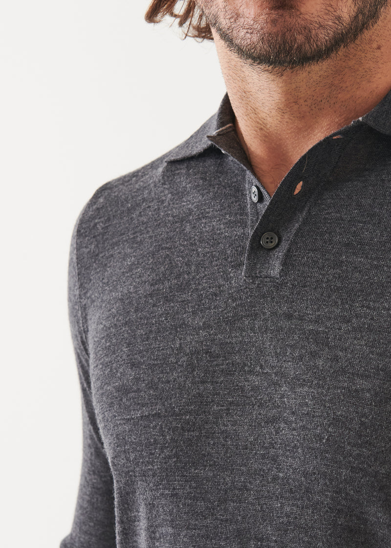 Extra-Fine Merino Button Polo