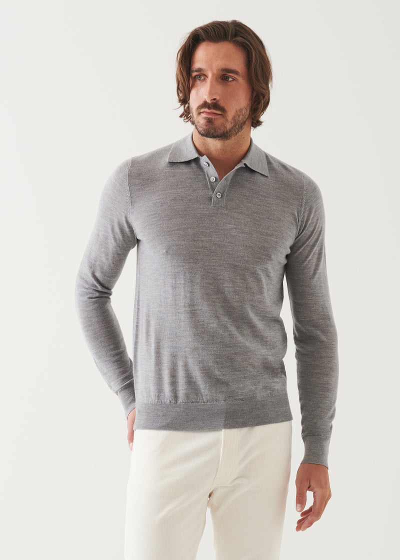 Extra-Fine Merino Button Polo