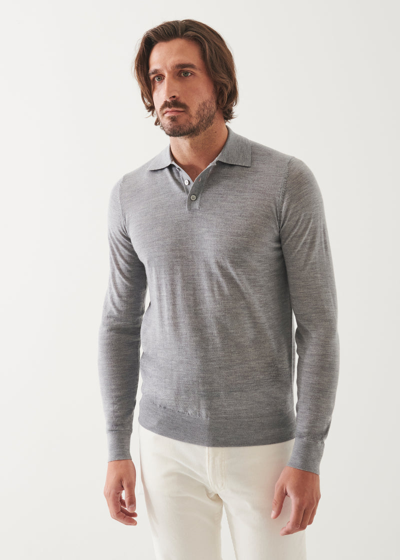 Extra-Fine Merino Button Polo