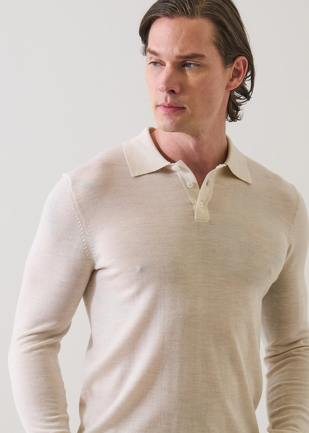 Extra-Fine Merino Button Polo - PATRICK ASSARAF