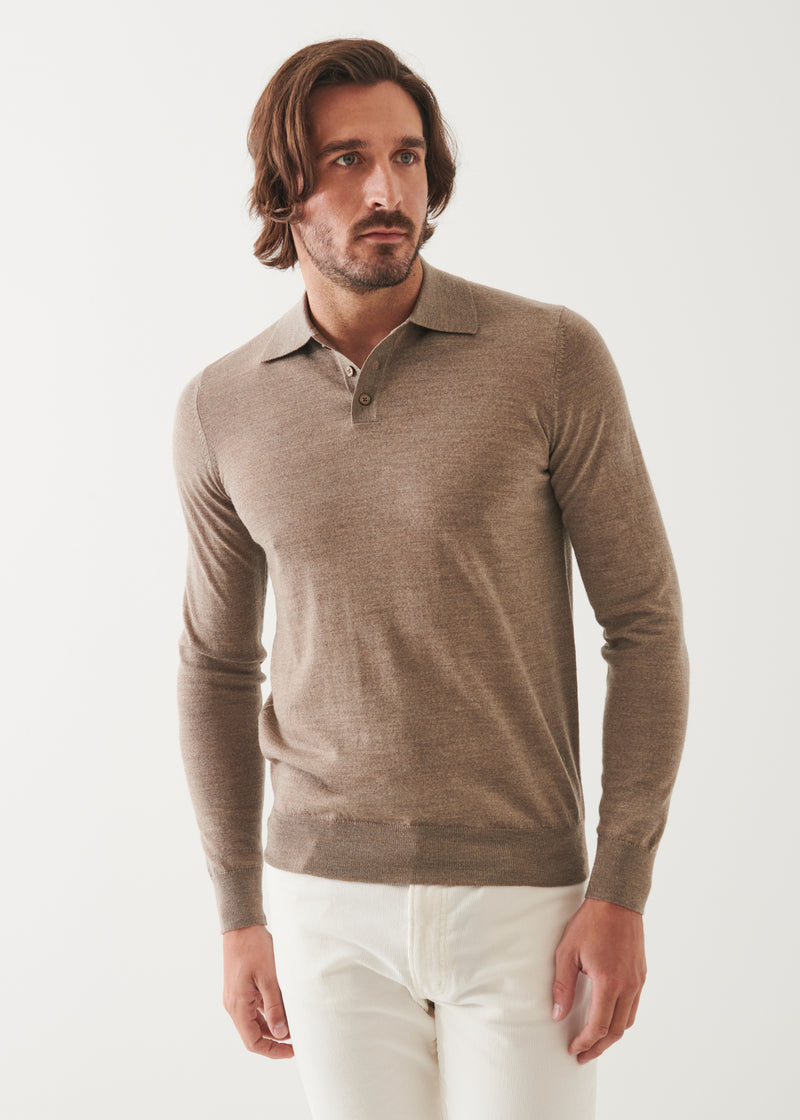 Extra-Fine Merino Button Polo