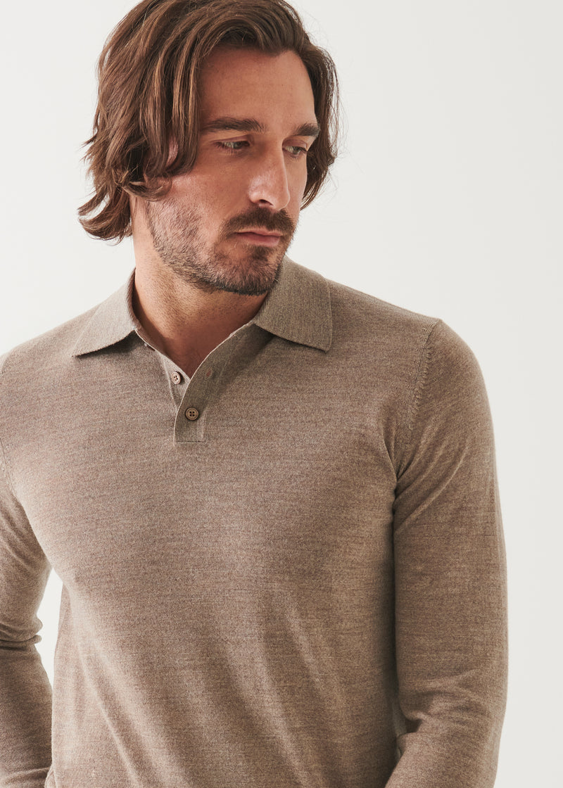 Extra-Fine Merino Button Polo