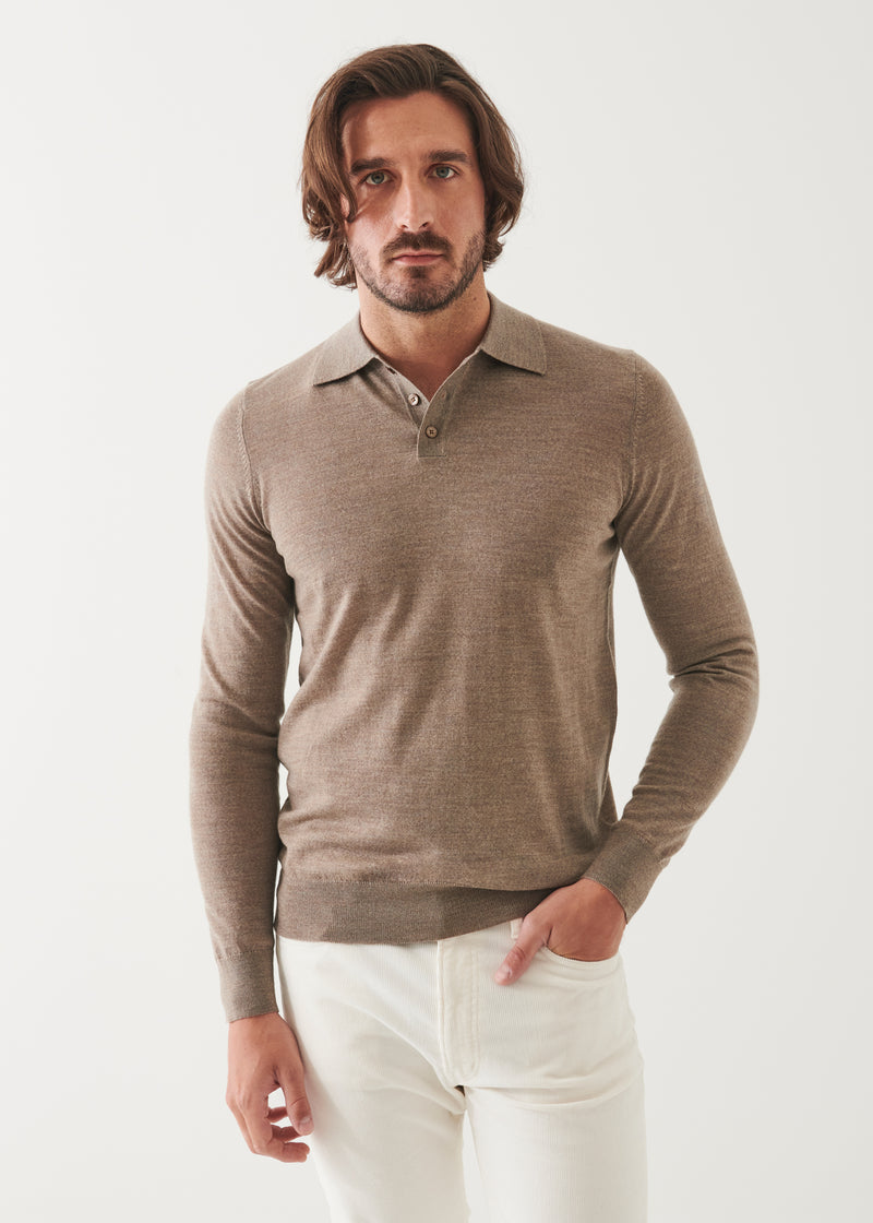 Extra-Fine Merino Button Polo