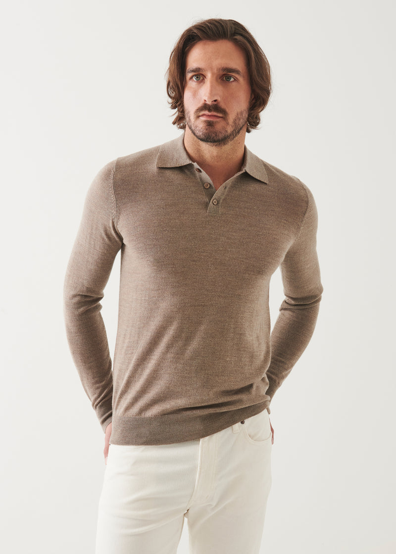 Extra-Fine Merino Button Polo