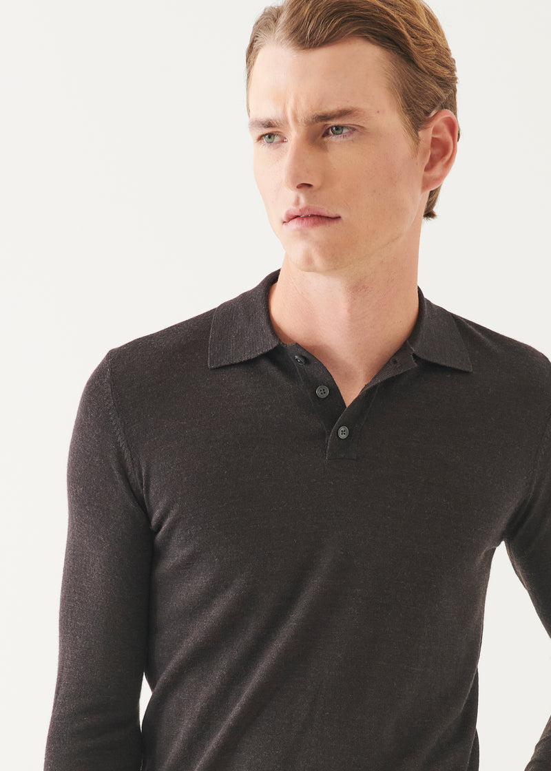 Extra-Fine Merino Button Polo